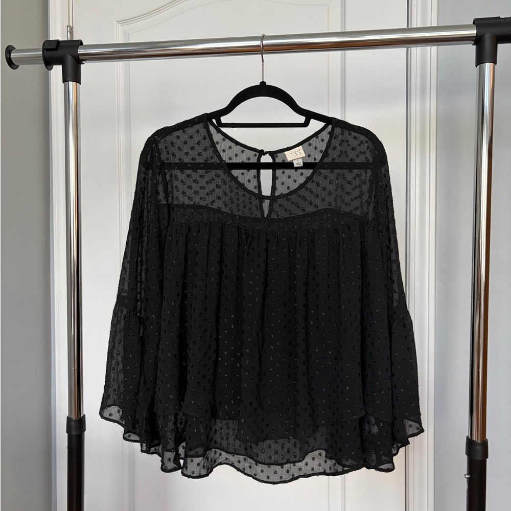 Elegant Black Sheer Blouse